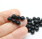 6mm Black round druk czech glass beads - 50Pc