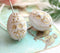 20mm Easter eggs czech glass beads, white gold ornament, 2Pc