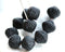 11mm Czech glass frosted black large bicone beads, 20pc