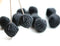 11mm Czech glass frosted black large bicone beads, 20pc