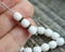 6mm Opaque white fire polished round czech glass beads, 30Pc