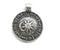 Antique silver Zodiac pendant bead, Sun and Moon