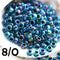 8/0 Toho seed beads, Inside-Color Aqua blue Jet Lined, N 248 - 10g