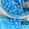 8/0 Toho seed beads, Trans Rainbow Dark Aqua blue N 163B - 10g