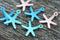 4pc Turquoise Green Starfish Charms Painted Metal Casting