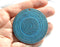 50mm Extra large heavy round disk pendant, Blue patina on copper