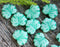 11x13mm Mint Green Fancy Leaf beads, Maple glass leaves, 10pc