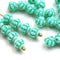 Mint green small fancy bicones, Czech Glass pressed bicones - 90pc