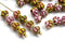 6mm Fancy small bicone beads, Green, Pink, Red mixed color, Czech Glass 60pc