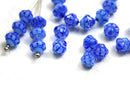 6mm Blue Mixed small Bicone Czech glass pressed beads, 60pc
