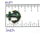 4pc Patinated Brass Anchor Charm 23mm