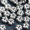 5mm Metallic Silver daisy flower beads, czech glass flat daisy - 50pc