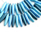 30pc Blue beads MIX, Daggers Special Coating, Blue stick beads, czech glass - 16mm