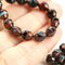 Luxury cathedral fire polished czech glass barrel beads for jewelry designs