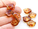 12x15mm Large Picasso leaf beads, Brown Topaz chunky wavy beads - 10Pc