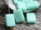 12x9mm Mint Rectangle czech beads, Greek Key, Carved glass beads - 8pc