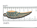 70mm Angel Wing pendant bead Blue patina on copper