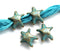 4pc Brass Sea Star beads, Starfish, Green patina, 5mm Large hole