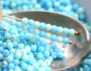 3mm Blue Green beads mix Czech glass small druk spacers - 8g