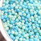 3mm Blue Green beads mix Czech glass small druk spacers - 8g