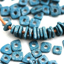 5mm Metallic Blue chip ceramic beads, approx.70pc