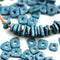 5mm Metallic Blue chip ceramic beads, approx.70pc