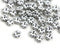 5mm Metallic Silver daisy flower beads, czech glass flat daisy - 50pc