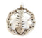 Fish bone pendant Antique Silver