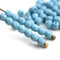3mm Fire polished beads - Matte Blue Special Coating - czech glass faceted beads - 50Pc