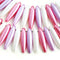 30pc Pink Dagger czech glass beads MIX, White lilac - 16mm