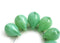 6Pc Jade green teardrops, Large czech glass drops briolettes - 10x14mm