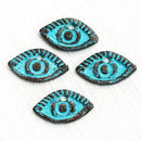 4pc Evil Eye charms Green Patina 17mm