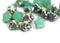 7mm Button style Flower Czech glass beads, Rainbow Luster - 25pc