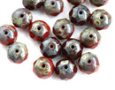 6x9mm Brown Picasso rondelle Czech glass beads mix - 20Pc
