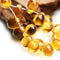 5x7mm Amber Yellow Czech Glass teardrop beads - 50pc