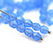 4mm Opal Cornflower Blue czech glass beads, Fire polished round faceted spacers - 50Pc