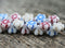 7mm Button style Flower  Czech Glass beads Mix - 30pc
