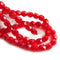4mm Opal red czech glass faceted beads, fire polished spacers - 50Pc