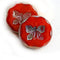 2pc Butterfly Focal beads, 26mm Extra large Bright Red czech glass