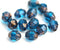 8x6mm Cathedral barrel Indicolite Blue Czech Glass beads, 15Pc
