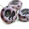 22mm Purple Flower Focal Czech glass beadfloral ornament - 1pc