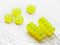 9mm Lemon Yellow Flower czech glass rondelle beads, Opal Yellow floral beads - 20pc