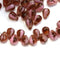 4x6mm Tiny teardrop Czech glass beads, Pink Topaz pressed drops - 50pc