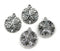 4pc Antique Silver Sand dollar charms, Tibetan Style Alloy