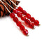 4mm Opal Red czech glass beads, fire polished, faceted - 50Pc