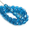 4mm Capri blue Czech beads, Fire polished glass spacers - 50Pc