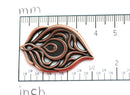Antique copper peacock feather pendant