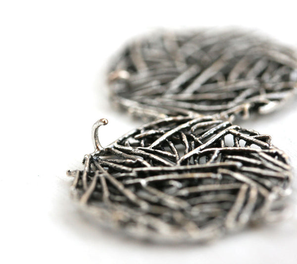 2pc Antique Silver wire Charms Connectors, 20mm Circle charm