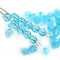 4mm Aqua Blue czech glass beads, Fire polished round faceted spacers - 50Pc