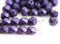 4mm Violet Purple glass beads, Metallic Suede czech Fire polished spacers - 50Pc